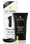 Lumin - Charcoal Scrub Deep Detox for Men - Face Cleanser for Men, Pre Shave Scrub, A charcoal face exfoliator that refreshes & rejuvenates the skin, Suitable for all skin types, 30ml, 1-Pack