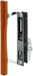 Slide-Co 141638 Sliding Door Handle Set with Wood Pull and Key, Black Diecast