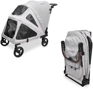 WonderFold PF Luxury FlatFold Pet Stroller Designed for Comfortable Elevated Everyday Walks - Gray, Large (Up to 99 lbs)