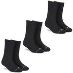 DYNAMOCKS Men's and Women's Combed Cotton Crew Length Socks (Pack of 3) (Black, Free Size)