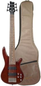 Vault Performer Pro RB6 Six String Electric Bass Guitar with Gigbag - High Gloss Solid Mahogany