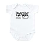 CafePress You Mess with My Godfather Body Suit Cute Infant Bodysuit Baby Romper Cloud White