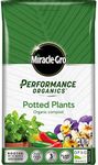 Miracle-Gro Performance Organics Potted Plants Potting Compost - 20 Litre Bag ,100% Organic, Grey