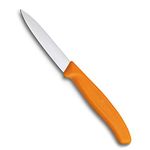 Victorinox Swiss Made Stainless Steel Swiss Classic Paring Knife, Kitchen Tools, Kitchen Items, 8 cm Straight Edge, Orange, 6.7606.L119