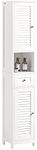 SoBuy Tall Cabinet, Freestanding Cabinet, Bathroom Cabinet, 170x32x30 cm, White, FRG236-W