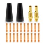 24 PCS Flux Core KP1939-1 Gasless Nozzle Tips Kit, 0.035'' Tips KP35-50 Gas Diffuser Kit for Lincoln Magnum 100L, Tweco Mini 1 Weld-Pak 100HD 125HD 140HD MIG Welder, MIG Eastwood 135/175