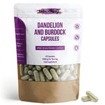 Dandelion & Burdock Root Capsules - 1800mg High Strength Dandelion Root Extract for Water Retention & Digestive Support | Vegan-Friendly Supplement | 60 Capsules with Dandelion Root Powder