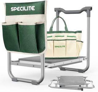 SPECILITE Garden Kneeler and Seat, Heavy Duty Foldable Gardener Stool with 2 Tool Pouches, Anti-Knee and Back Pain, Gardening Gifts for Women, Men Seniors