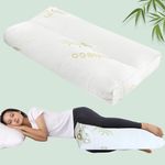 MINUPWELL Knee Pillow for Side Sleepers - 5" Height Between Leg & Under Knee Pillow for Back Sleepers - with 1160G 7D Fiber for Relieving Leg, Back, and Knee Pain - Rayon Derived from Bamboo