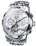 OLEVS Automatic Watches for Men Skeleton 5 Hands Mechanical Classic Luxury Calendar Stainless Steel Waterproof Wrist Men Watch White Dial