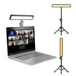 Video Conference Lighting with Tripod for Laptop&Computer -Webcam Light for Streaming-Zoom Lighting with 3 Dimmable Color & 10 Brightness Level for Self Broadcasting and Live Streaming