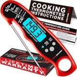 Alpha Grillers Instant Read Meat Thermometer for Grill and Cooking. Best Waterproof Ultra Fast Thermometer with Backlight & Calibration
