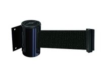 Tensabarrier 896-STD-33-STD-NO-B9X-C Standard Wall Mount, No Custom Black Webbing Standard Belt End, Standard 7.5', Black