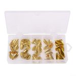 QOXEZY Spinner Fishing Lures Accessories, 50pcs Fishing Spinner Blades Hook Spoon Lures, Fly Fishing Lures for Trout, Bass, Salmon, Perch, Zander(Gold)