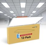 VocgoUU 12-Pack 2x4 LED Flat Panel Light with Emergency Battery Backup, 90-Min Emergency Mode at 8W, 30W/40W/50W Wattage Switchable, 3000K/4000K/5000K Selectable, 100-277V, 0-10V Dimmable, UL & ETL