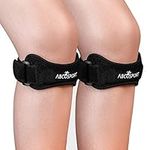 Abco Tech Patella Knee Strap - Knee Pain Relief - Tendon and Knee Support for Running, Hiking, Soccer, Basketball, Volleyball and Exercise - Runners Knee Stabilizer - Adjustable Band (Black - 2 Pack)