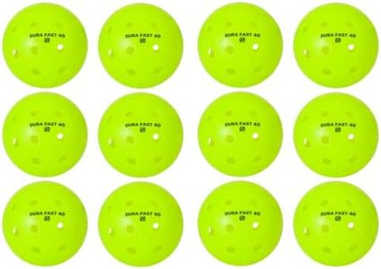 Dura Fast 40 Pickleballs | Outdoor Pickleball Balls | Neon | Dozen/Pack of 12 | USAPA Approved and Sanctioned for Tournament Play, Professional Perfomance