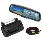 RED WOLF Aftermarket Tailgate Handle with Back Up Camera +4.3" Reverse Rear View Mirror Monitor Kit for Ford F150 2004-2014, F250/350 2008-2015