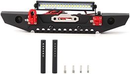 RC Front Bumper, Anticollision Metal 1:10 Scale Remote Control Crawler Car Bumper with Spolights Upgrade Spare Parts Fit for TRX4 Axial SCX10 90046 1/10 Toy Model Accessories