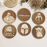 Set of 6 Wood Coaster - Mandalorian Collection - Glass Holder