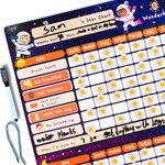 Chore Chart for Kids - Designed by Real Mom for Positive Parenting- ADHD Tool for Kids - Star Reward Chart for Kids Behavior-Thick Magnet, Dry Erase, Hanging Option - Chore Board