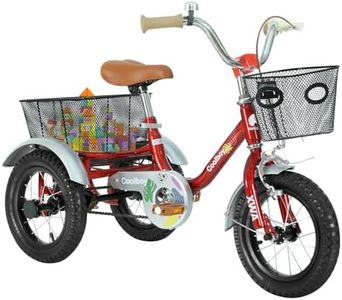 Empylynzar Kids Tricycle with Safety Features, Wide Anti-Skid Tires, Storage Basket, Soft Cushion Seat, Red (Red)
