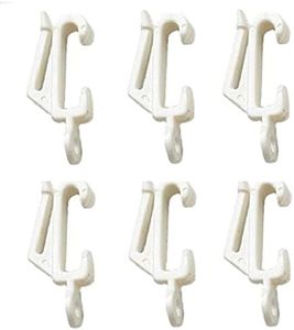 Merriway BH03638 Curtain Track Rail Gliders Hooks to fit Harrison Drape Track - White/Silver, Pack of 60