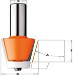 CMT Orange Tools 980.551.11 – Strawberry Pipe Bevel with Rod. for Corian HW S 12 D 28.5 x 25.4 A 10 Degrees