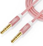 CableCreation Aux Cable(3Ft/0.9M), 3.5mm Audio Cable Male to Male,1/8 Auxiliary Stereo Cable Aux to Aux for Headphones, Phones, iPads, 2018 Mac Mini, Speaker,Home/Car Stereos & More,Pink