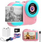 Instant Print Camera for Kids, 3.5 Inch Kids Camera Instant Print, Kid Toddler Digital Camera with Instant Pictures, Christmas Birthday Gifts for 5 6 7 8 9 10 11 12 Year Old Girls, Kids Toys for 3-12