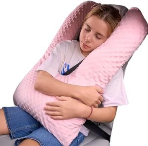 Travel Pillow for Kids Adult, Pillow for Car Sleeping Ultra Large U-Shaped with Removable Soft Cover Support Fix Neck and Body Sitting/Sleeping on The Trip (Pink)