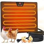 Kesfitt Chicken Coop Heater,Radiant Heat Chicken Heater with Digital Display and 5 Timing Setting,100/200 Watts Energy Efficient Safer Than Brooder Lamp,3 Installation Style(16.7'' x 12.2'' )
