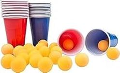 BARGAIN4ALL Beer Pong Set 48pcs Drinking Games for Adults Party | 24 Beer Pong Plastic Cups 24 Ping Pong Balls