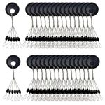 YOTO Black Cylinder Fishing Rubber Bobber Beads Stopper 6 in 1 Float Sinker Stops, XS