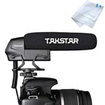 TAKSTAR SGC-600 On-camera Condenser Microphone Mic Super-cardioid 3-level Gain Control 3.5mm Plug with Windscreen Cold Shoe Mount Compatible with Canon Nikon Sony DSLR Cameras Camcorders