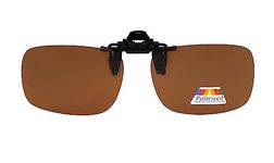 Eyekepper Flip-up Clip-on Sunglasses Polarized Metal Glasses Clip 60x43 MM(Brown)