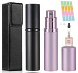 5ml Portable Mini Refillable Empty Perfume Atomizer Spray Bottle Easy to Fill Scent Aftershave Pump Case for Travel Outgoing Purse Multicolor,No Need Funnel (Pink & Black)