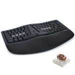 KINESIS mWave Ergonomic Keyboard for PC (Black) | Mechanical Switches | Bluetooth & USB | Programmable | Backlit | Windows Modifier & Hot Keys