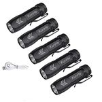 KunHe 5 Pack Mini Small Pocket LED Flashlight USB Rechargeable High Lumens Bright Powerful EDC Flash Lights