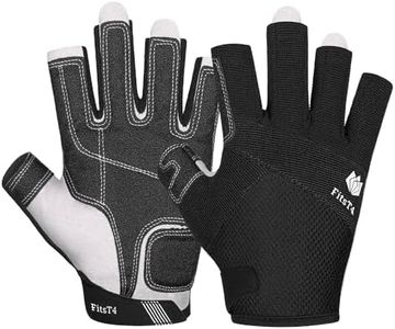 FitsT4 Kayaking Gloves 3/4 or Full Finger Padded Palm Fingerless Gloves for Men Women Youth Perfect for Sailing Paddling Canoeing Boating Workout Rowing SUP and Other Water Sports