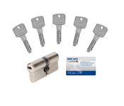 Bricard Key Lock 15105 Cylinder A6, 30+30 Disengageable 5 Keys, Nickel-Plated