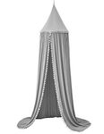 HYGRAD BUILT TO SURVIVE Children's Bed Canopy, Round Dome Princeess Bed Canopy Decoration, Mosquito Net Protection Canopy Play Tent, Pink, Grey, White (Grey Canopy & Silver Stars)