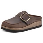 WHITE MOUNTAIN Women's Bueno Mule, Brown/Leather, 8