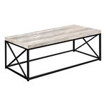 Monarch Specialties I 3418 Coffee Table, Accent, Cocktail, Rectangular, Living Room, 44" L, Metal, Laminate, Beige, Black, Contemporary, Modern