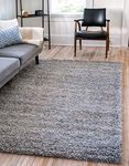 Unique Loom Solid Shag Collection Cloud Gray 6 x 9 Area Rug (6' x 9')