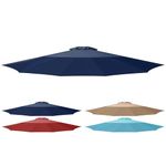 Simple Deluxe 9' Patio Umbrella Replacement Canopy Only Outdoor Table Market Yard Umbrella Replacement Top Cover with 8 Ribs, Dark Blue