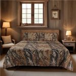 Realtree All Purpose Camo Sheet Set - 4 Piece Camouflage Printed Bedding - Percale Weave Super Soft Cotton 100 GSM Fabric - Easy Care Forest Theme Sheet Set for Bedroom, Hunting & Outdoor - (Full)