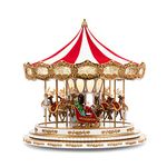 Mr. Christmas Regal Carousel Musical Animated Indoor Christmas Decoration, 17 Inch, White