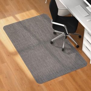Blvornl Office Chair Mat for Hardwood Floor, 50"x 63" Desk Chair Mat for Hard Wood, Large Anti-Slip Hard Floor Protector Rolling Chair Mat, PVC Mat Desk Rug for Office Home, Dark Grey