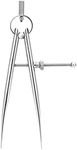 WUTA Spring Wing Divider 304 Stainless Steel Precision Scriber Caliper Tool Metal Dividers Adjustable Spacing Compass High Polished Round Leg for Drawing Circles, Leather Craft, Jewelry (Large